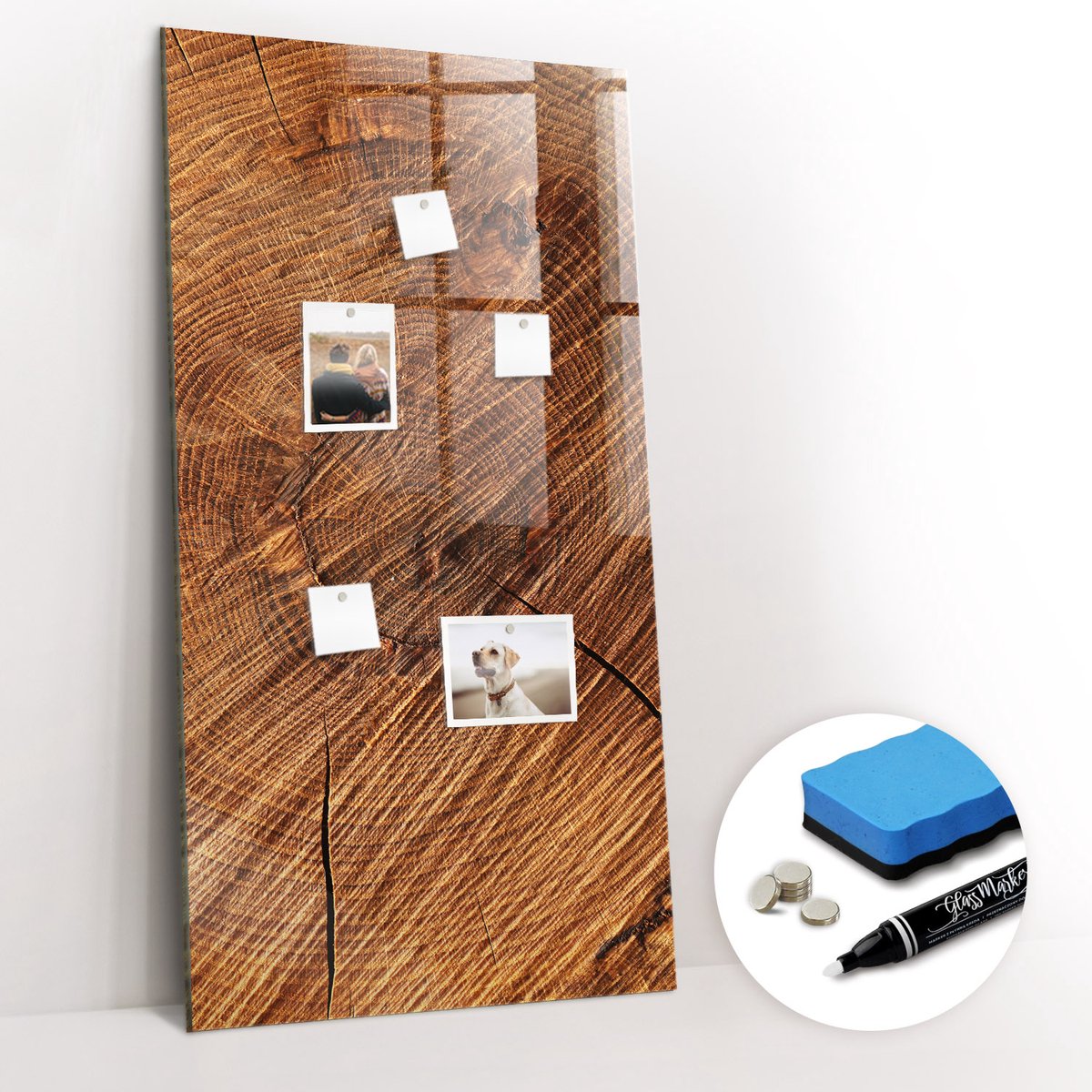 Tulup Whitebord - Donker hout in een warme tint. - 60 x 120 cm - Bruin Magnetisch Memobord - Gratis 5 Sterke Magneten + Whiteboard Marker & Wisser - Moderne Wanddecoratie - Magnetic Board - Organiseer Je Bureau