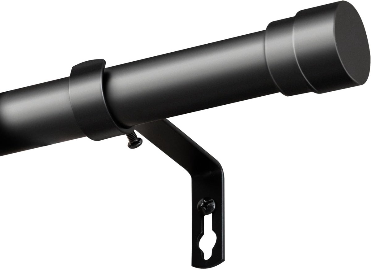 Uitschuifbare Gordijnroede - Verstelbare Stang - Ramen Aankleden - Roestbestendige Coating - 76-230 cm - Zwart