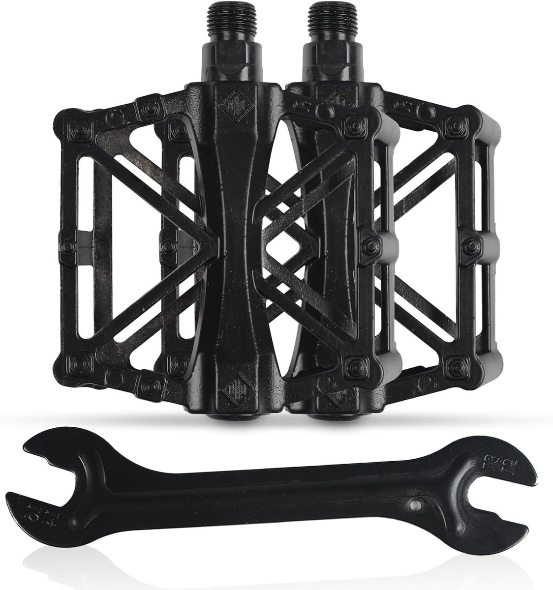Fiets pedalen set - Aluminium pedalen - Fietsen verbeteren - X-vormige structuur - Set van 2 - Zwart