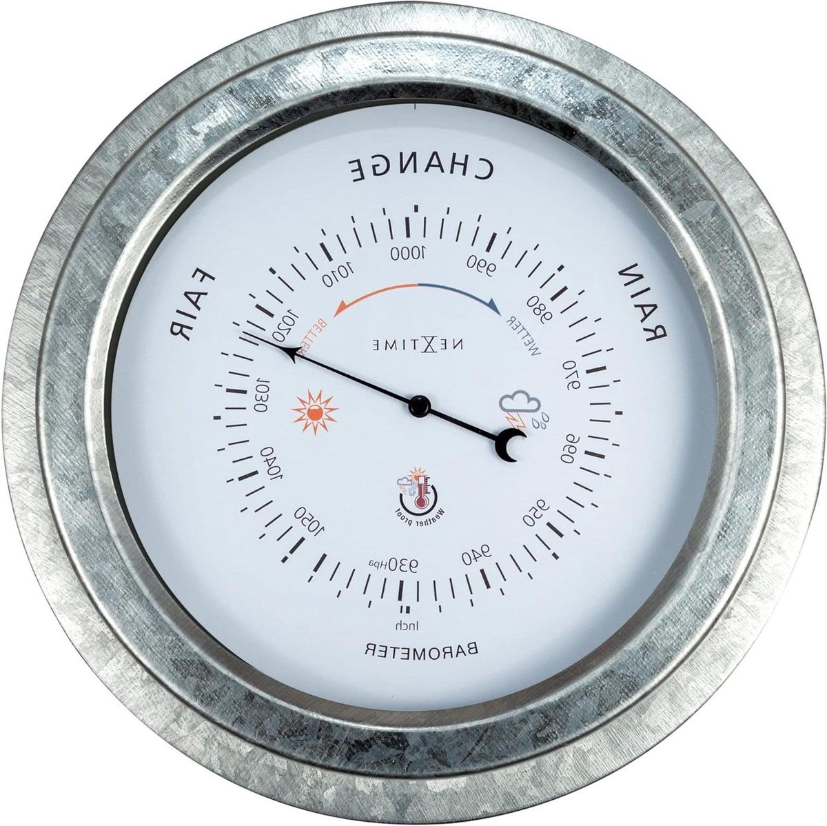 Tuin Barometer - Weerstation Buiten - Weersvoorspelling Buiten - Waterbestendig Ontwerp - 22cm Diameter - Zilverkleurig