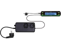 Digitale Thermostaat - Temperatuurregelaar - Terrarium Klimaat - Twee Circuits - 16x4cm - Zwart
