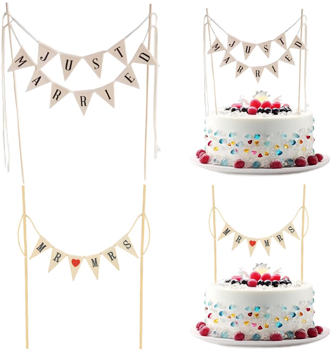 Taartdecoratie voor bruiloft, bruidstaart-opzetstuk, taartdecoratie, decoratie voor bruidstaart