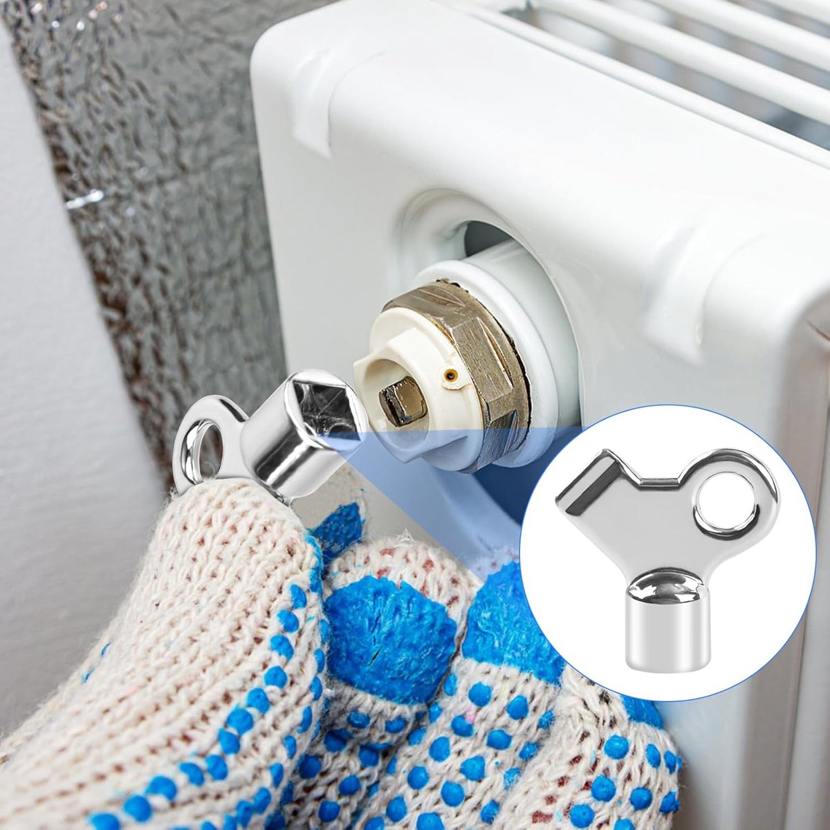 Radiator Sleutels - Ontluchtingssleutels - Verwarming Ontluchten - Zinklegering Materiaal - 16 Stuks - Zilver