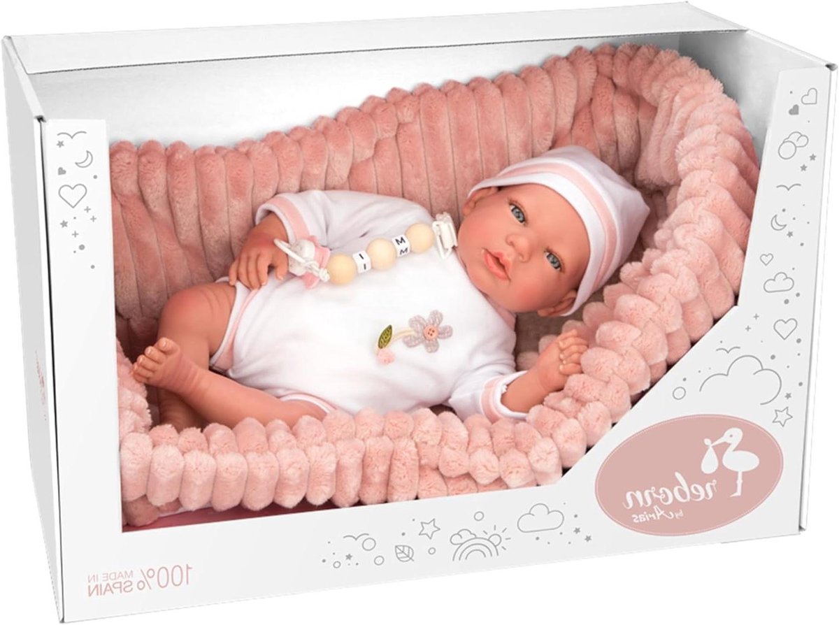 Babypop Reborn - Levensechte pop - Spelenderwijs leren - Met vanillegeur - 40 cm - Wit