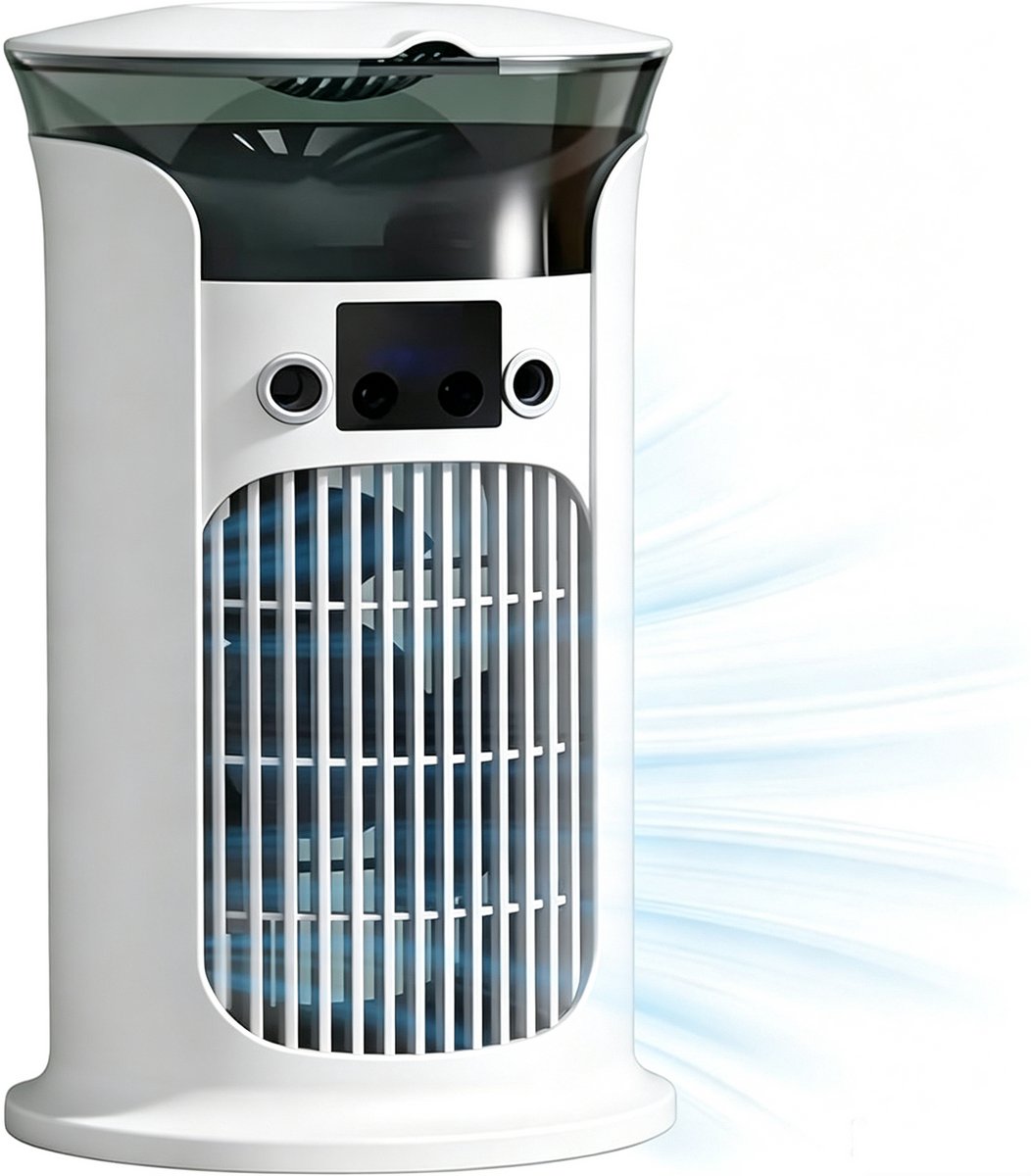Draagbare Mini Verdampende Luchtkoeler Torenventilator - Persoonlijke Bureaunebel Koelventilator met Watertank - 3 Snelheden Stille Kleine Verticale Airco Ventilator voor Slaapkamer Kantoor Camping Zomer Verkoeling
