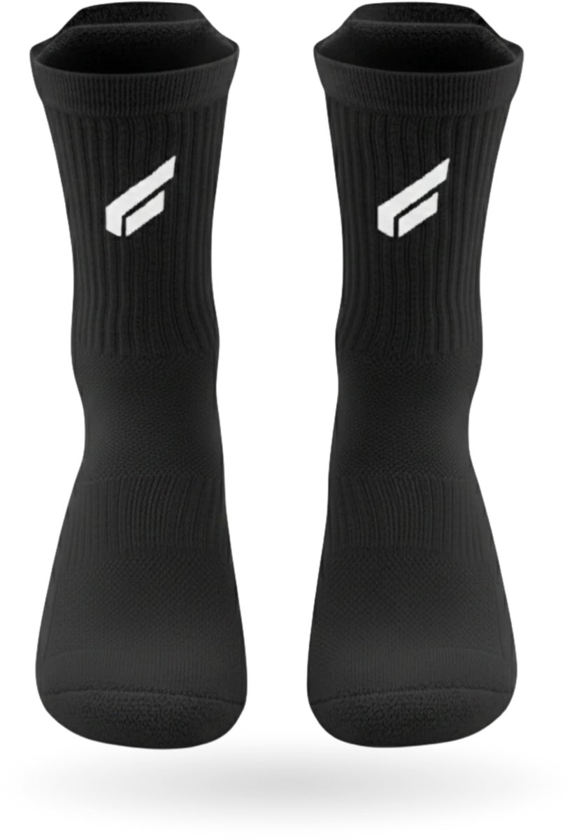 Gabriq Performance Sportsokken Zwart (1 Paar) – Comfortabele Sport Sokken – Padel, Tennis & Fitness