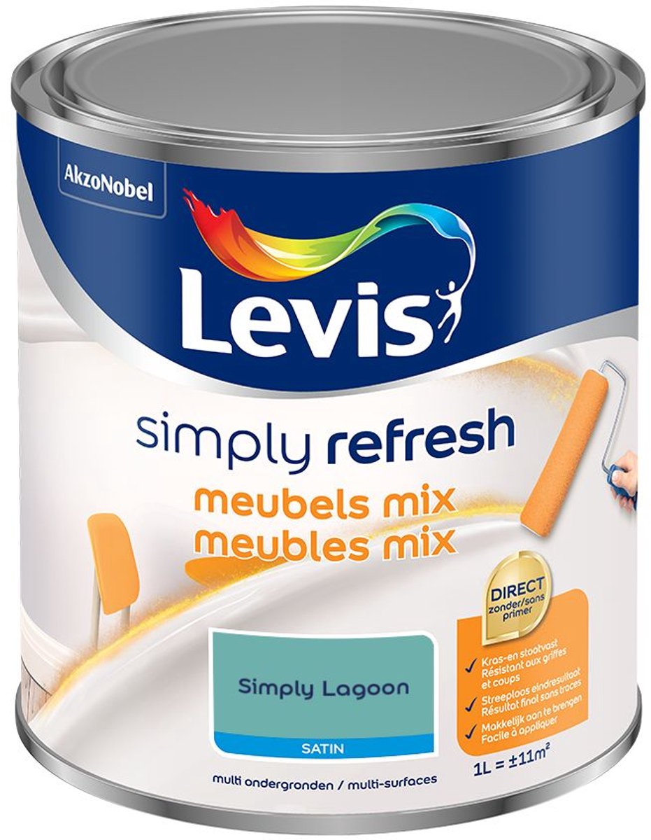 Levis - Simply Refresh Meubels Satin Mix - Simply Lagoon - Mengverf - 1 L