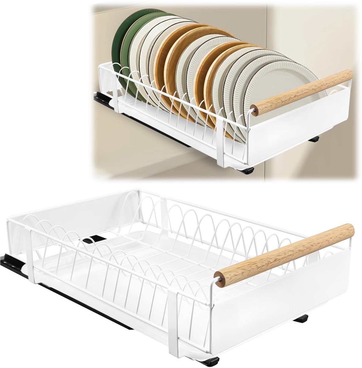 bord-organizer, afneembare kastorganizer, uittrekbare lade voor keukenkasten voor keuken, eetkamer, opbergrek en organisatie