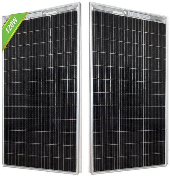 Aafinity Zonnepaneel 120W 18V Bifaciaal Transparant – Fotovoltaïsch Paneel voor 12V Accu, Camper, Boot & Caravan