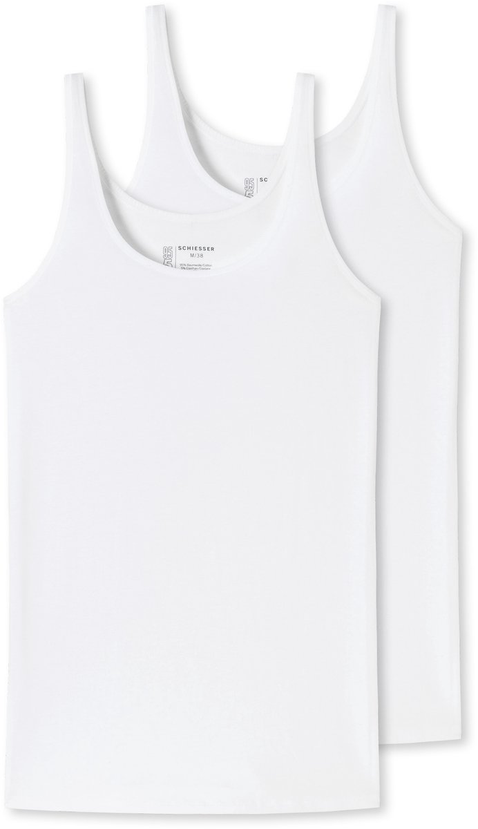 SCHIESSER 95/5 singlet (2-pack) - dames top biologisch katoen wit