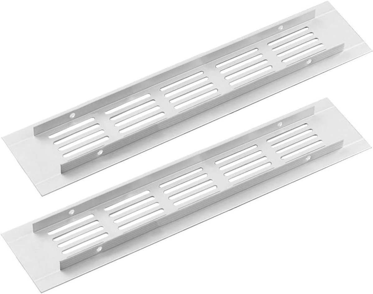 Ventilatierooster - Afvoerluchtrooster - Luchtcirculatie Verbeteren - Corrosiebestendig Aluminium - 50 x 225 mm - Wit