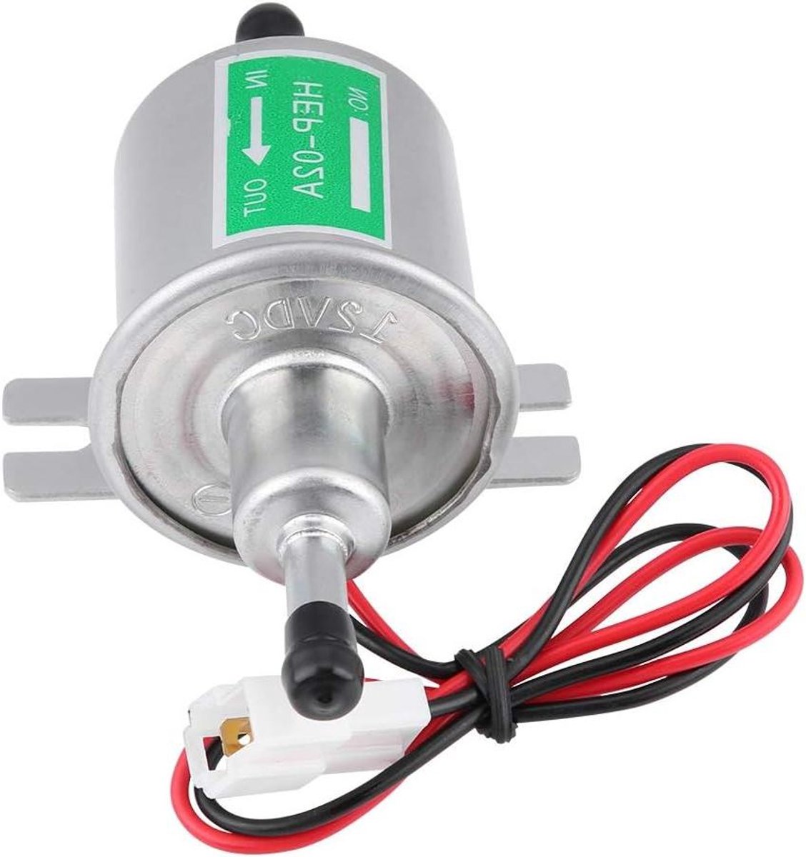 Elektrische Brandstofpomp - Brandstofpomp HEP-02A - Voertuig Brandstof Toevoer - Universele 12V Toepassing - 8mm Slanginterface - Zilver