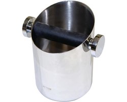 Roestvrijstalen Afslagbak - Koffiedikbak Afvoerbox - Barista Hulpmiddel - Massieve Afwerking - 11 cm Diameter - Zilverkleurig