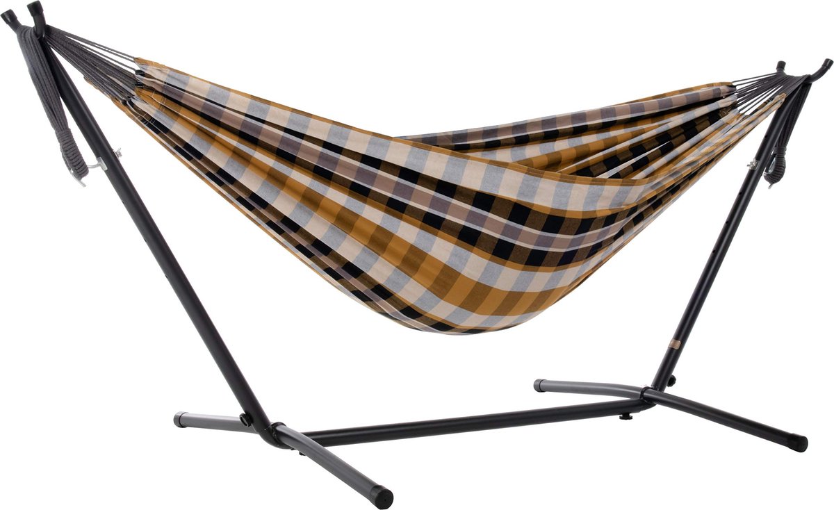 Hangmat van katoen met standaard, meerkleurig
