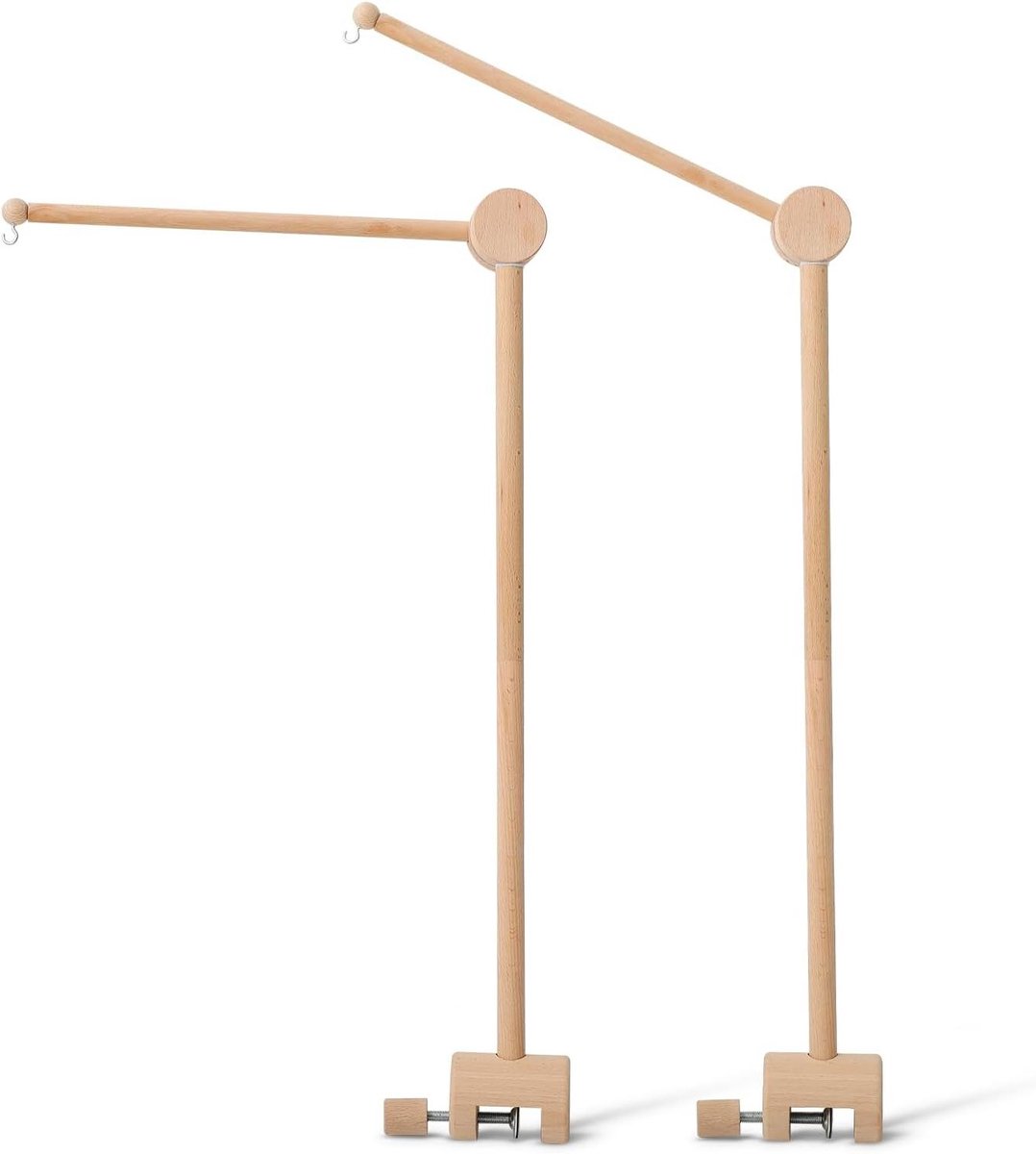 Mobiele houder - Babykamer decoratie - Babykamer inrichten - Natuurlijk hout - 41 cm lengte - Houtkleur