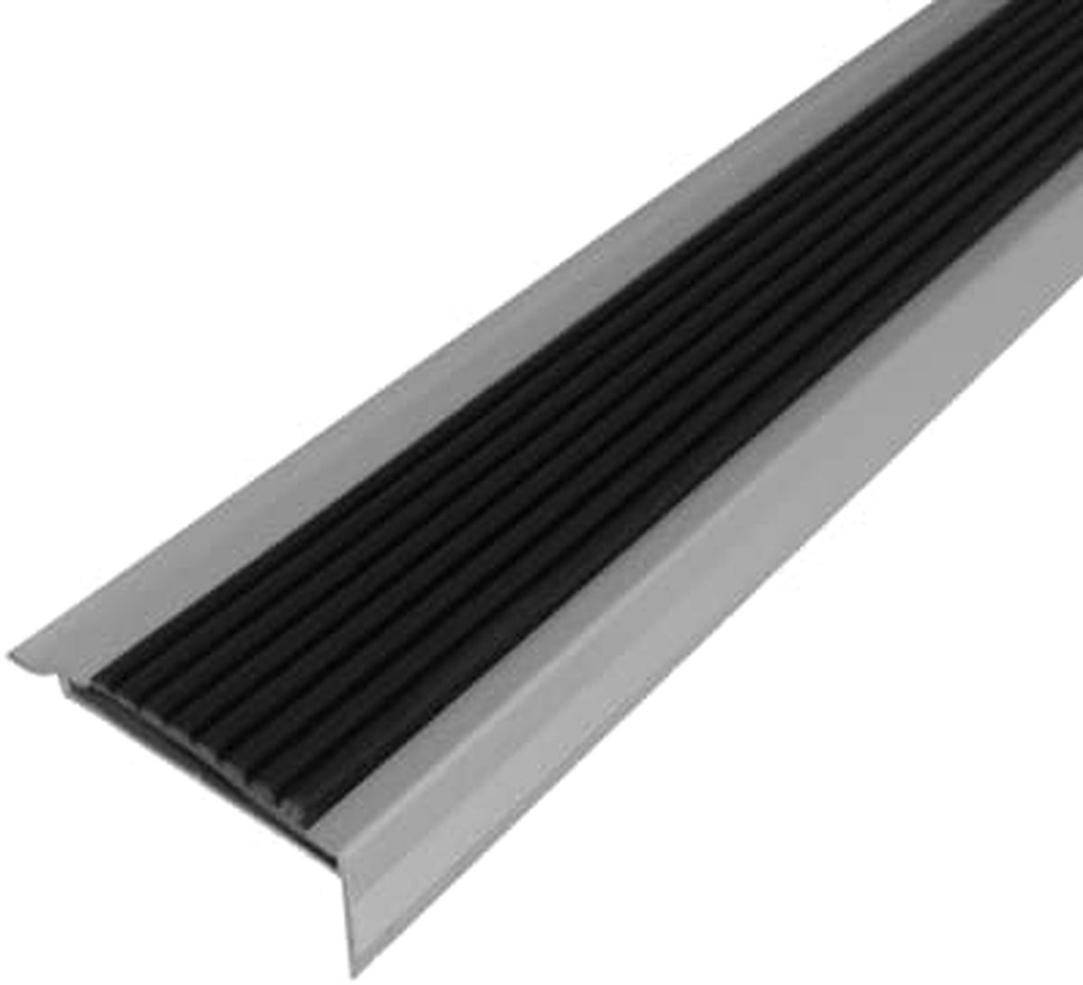 Trapneus Profiel - Antislip Rand - Veilig Lopen - Aluminium Met Strepen - 135 cm - Zilver