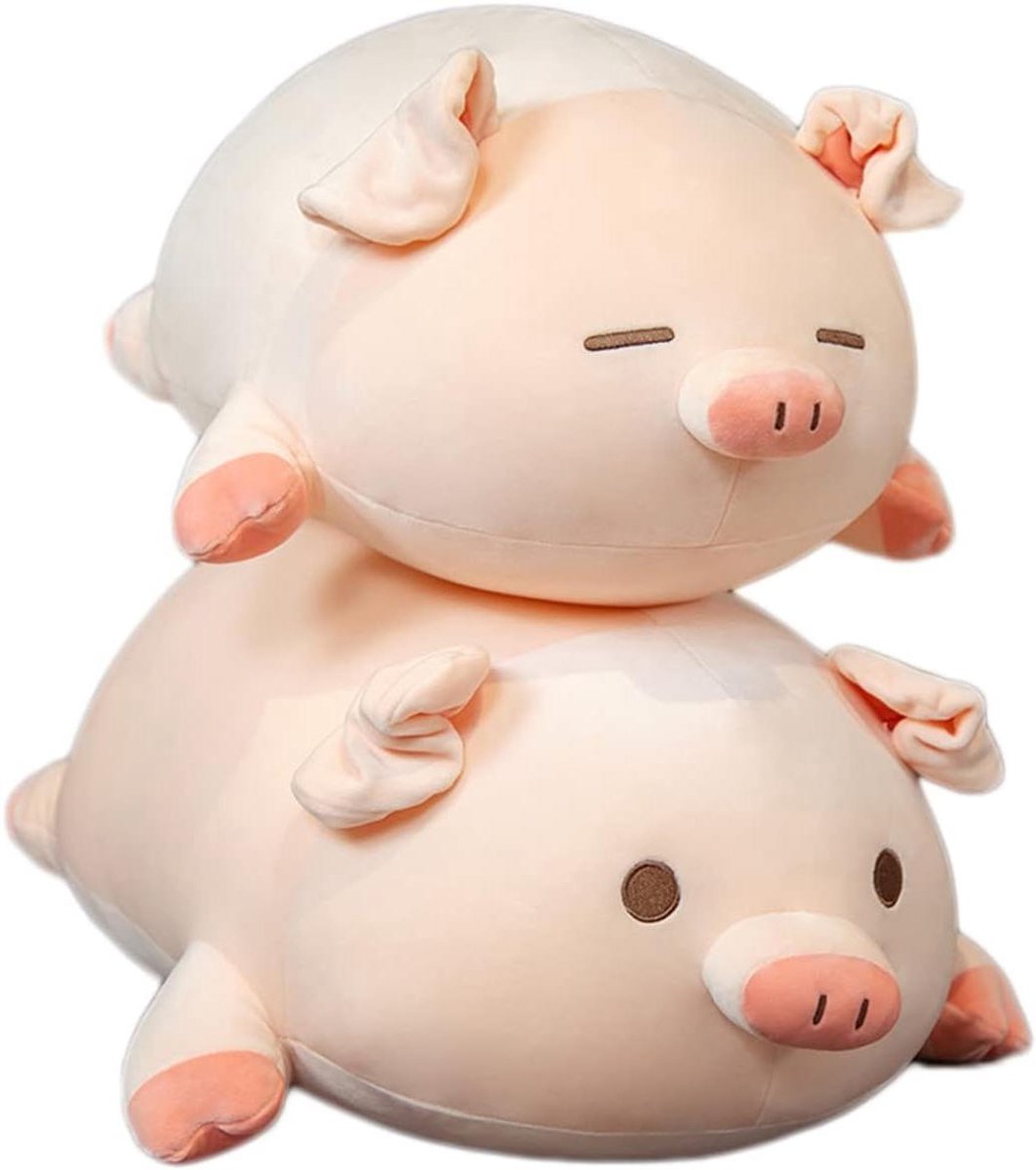 Pluche Varkenkussen - Knuffel Dier - Decoratie en Knuffelen - Hoge Veerkracht PP Katoen - 60 cm - Grote Ogen