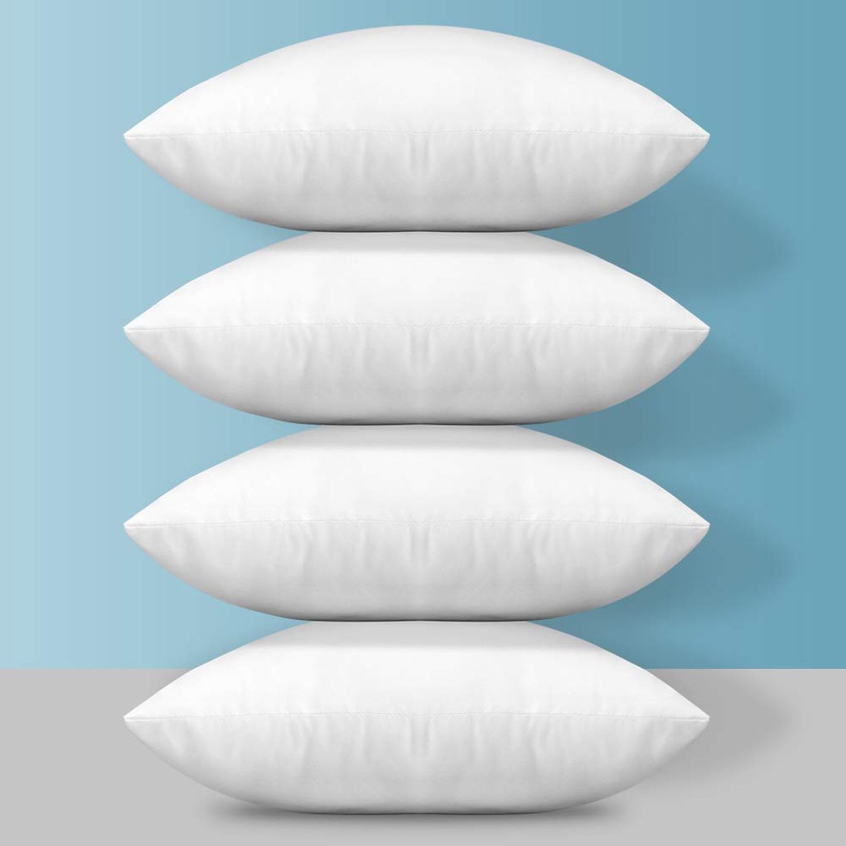 Set van 4 kussens, vulling 50 x 50 cm, sierkussen, binnenkussen, vulkussen, hoofdkussen, sofakussen, dekukussen voor woonkamer, slaapkamer, sofa, bed, bank, buiten, buitenshuis