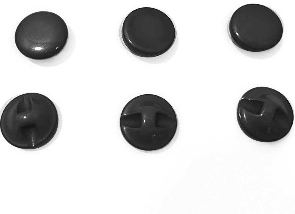 Halve cijferknop, kunsthars, zwart, 144 stuks/buisjes, 13 kleuren en 4 maten om uit te kiezen, handwerk, naaien, handwerk, hellingen (332, 15 mm)