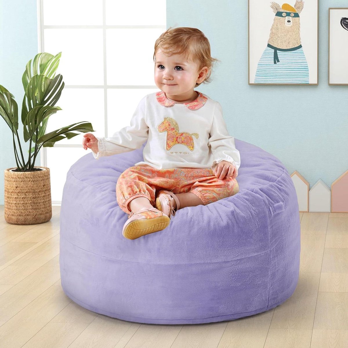 Zitzak - Poef - Ontspannen Lezen - Traagschuim Vulling - 72 cm - Paars