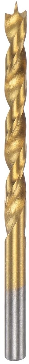 Brad Point boor 5,5 mm (7/32 inch), diameter rechte schacht, ronde schacht, metrische boor, Brad Point spiraalboor voor timmerman, houtbewerking, rubber, verguld