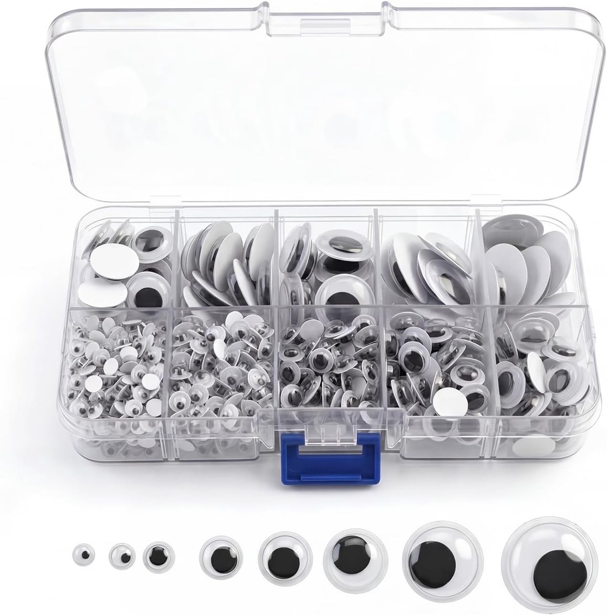 Ogen, zelfklevend, knutselogen, zelfklevend, knutselogen, zelfklevend, Googly Eyes, pop Amigurumi-ogen om op te plakken, voor doe-het-zelf handwerk, scrapbooking, 4-18 mm