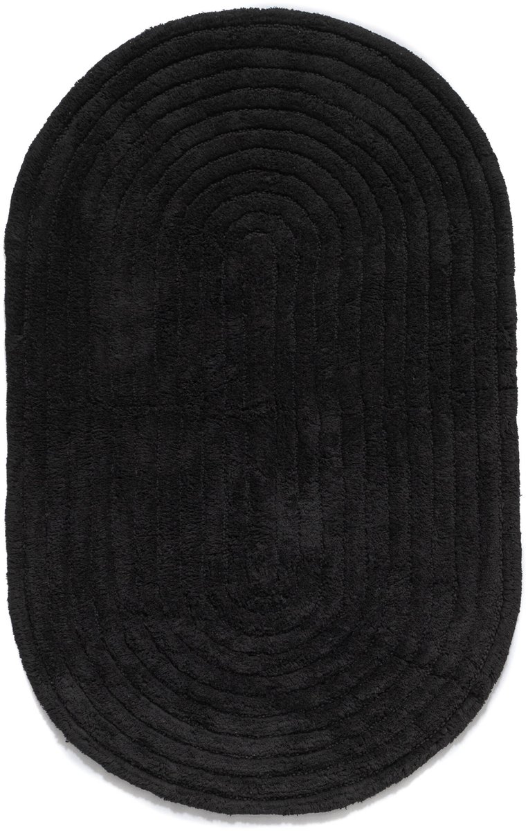 Badmat ovaal - Stille zwart 60x90