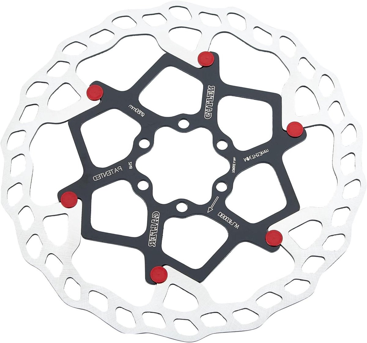 Remschijven Wave - Fietsrem Rotor - Fietsen Verbeteren - Zwevend Wave Design - 180 mm - Rood