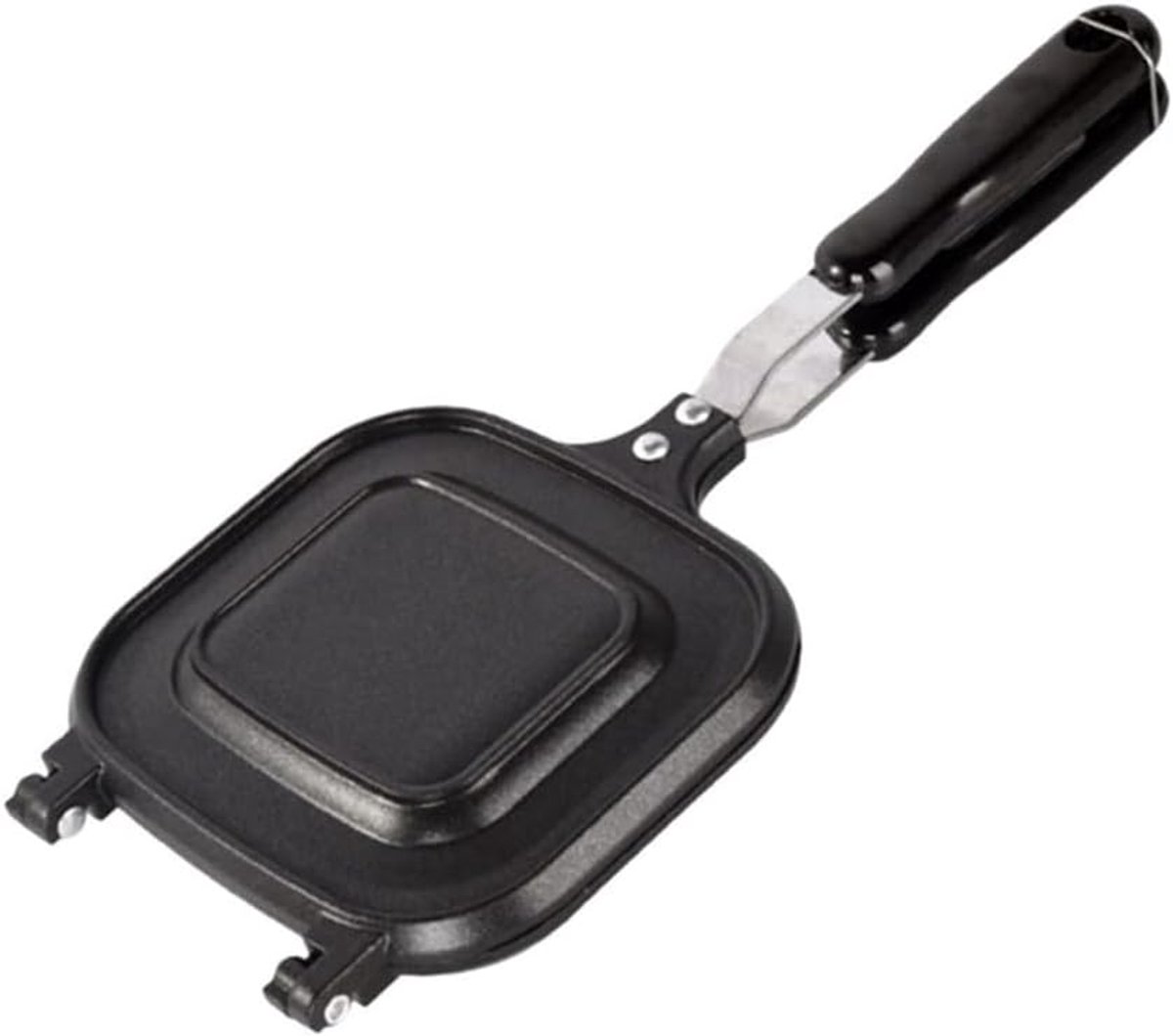 Sandwich Pan - Broodijzer Toaster - Ontbijt Maken - Dubbelzijdig Grillen - 36.5 CM - Zwart