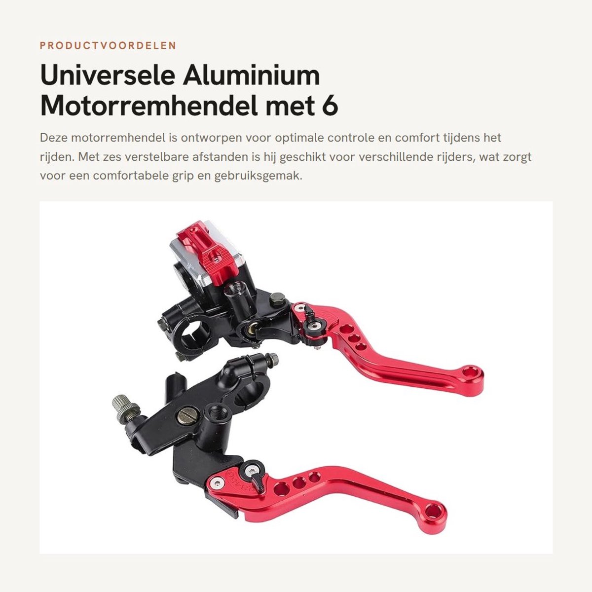 Dailygoods- Motorremhendel Universeel - Aluminium Legering - Verstelbare Afstand - Rem-/Koppelingsschakelaar - Tweevingerige Korte Hendels - Praktisch in Gebruik - Remhendel