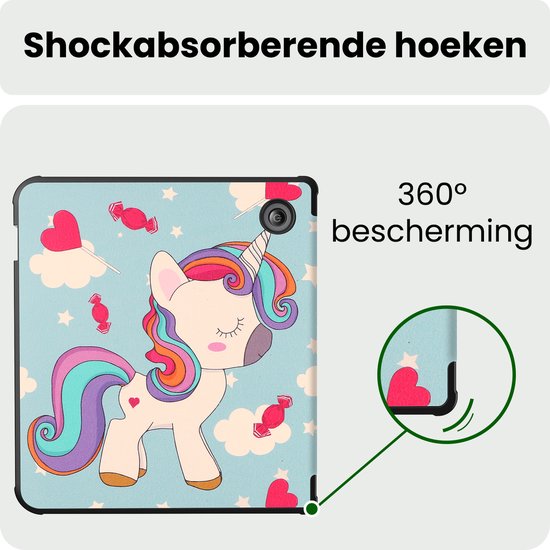 Hoes Geschikt voor Kobo Libra 2 Hoesje Bookcase Cover Hoes - Hoesje Geschikt voor Kobo Libra 2 Hoes Cover Case - Eenhoorn — afbeelding 5