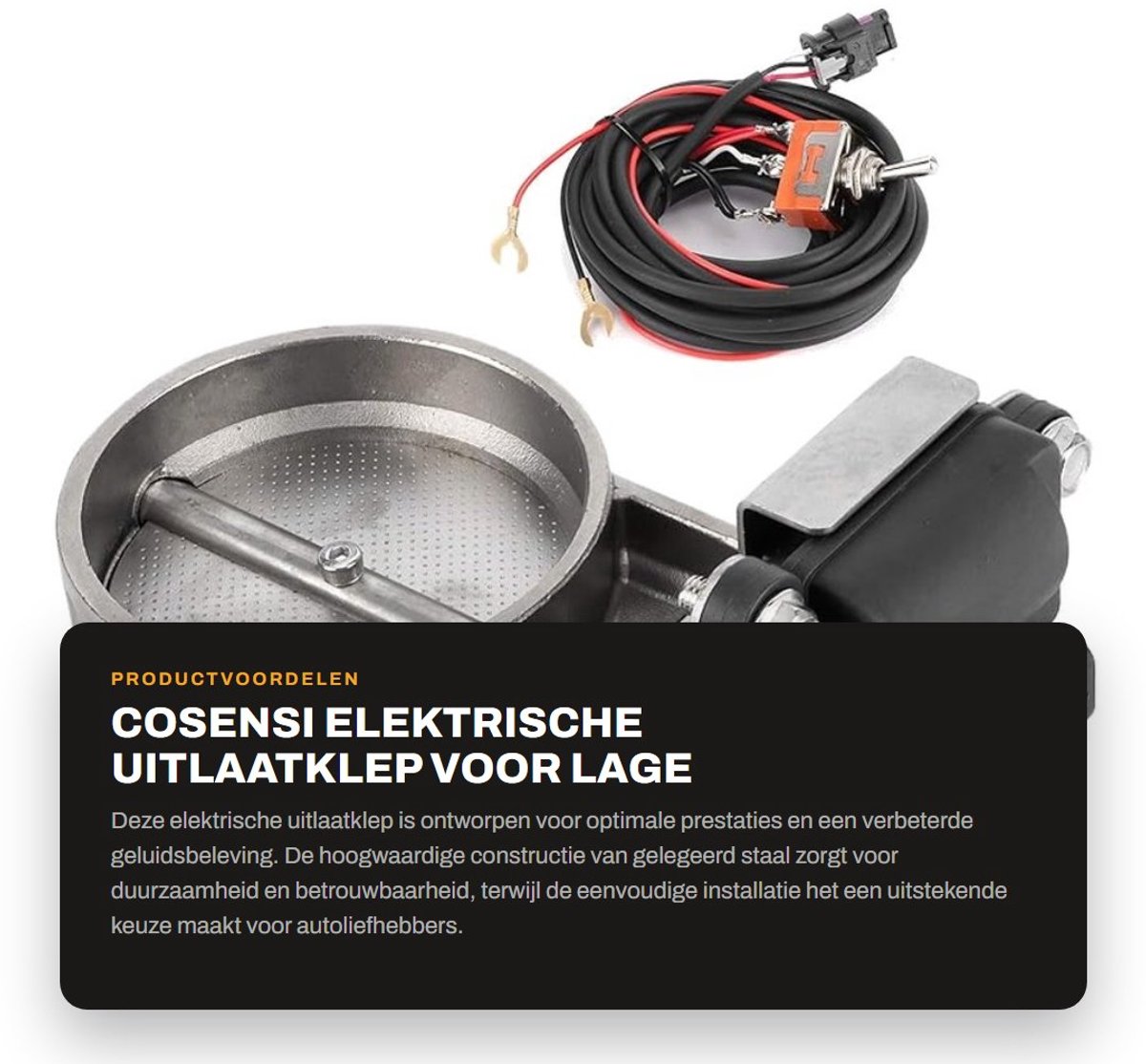 Dailygoods - Elektrische Uitlaatklep voor Lage Druk met 2,75 Inch Aansluiting