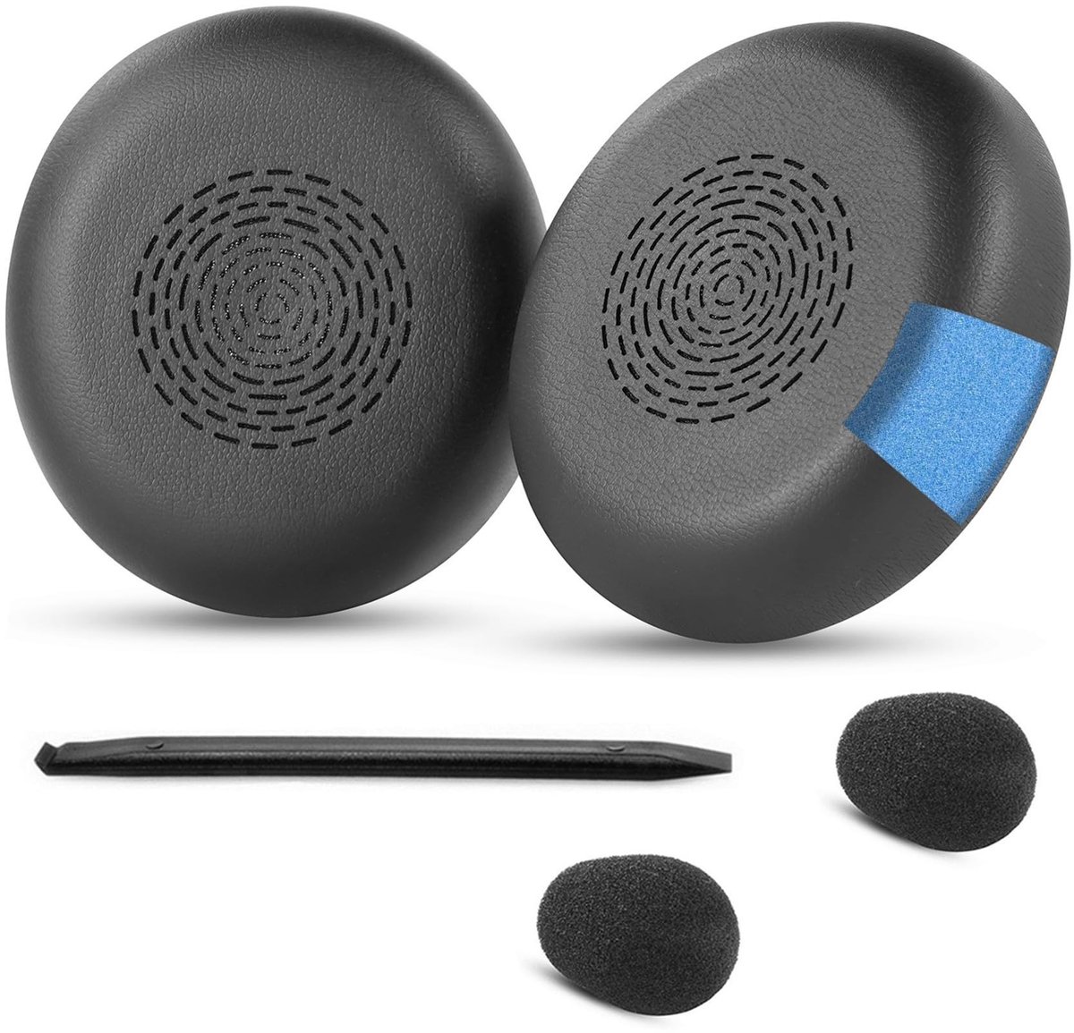 Dailygoods - Evolve2 75 Oorkussens Vervanging Compatibel met Jabra Evolve2 75 PC Hoofdtelefoon (past niet Evolve 75), Oorkussens Kussens met zachter geheugenschuim, geluidsisolatieschuim - zwart