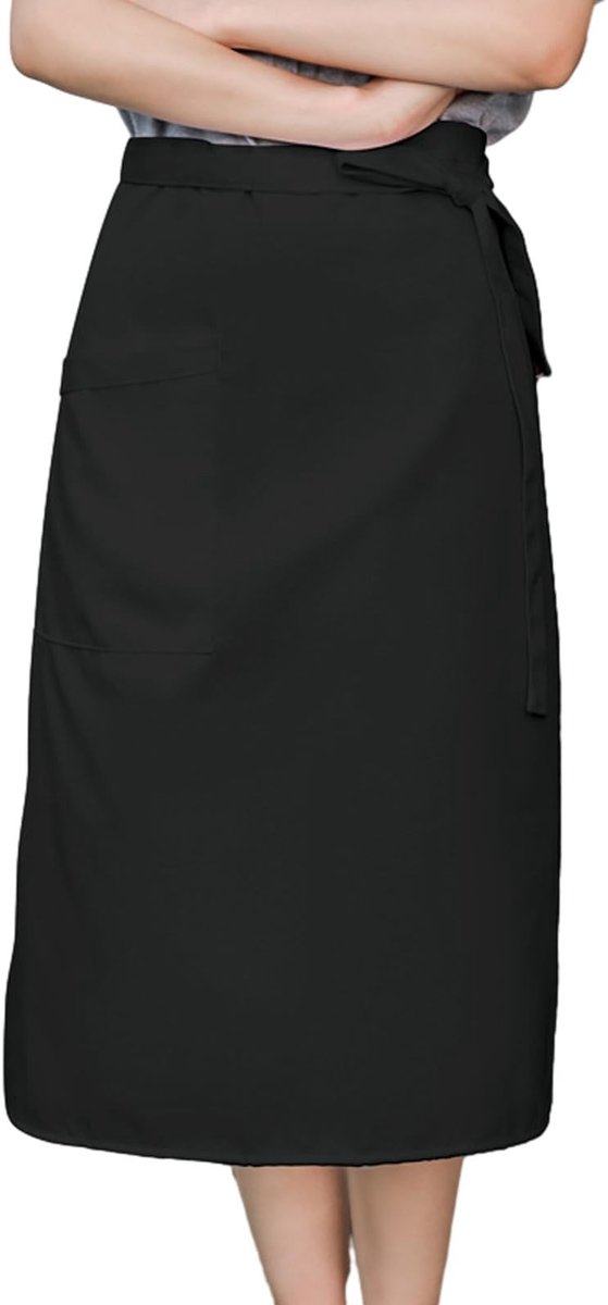 Dailygoods - Vita Schort, 68 x 70 cm, uniseks, kookschort, waterdicht, kookschort met zakken, half verstelbaar, kookschort, heren- en damesschort, voor obers, restaurant, bar