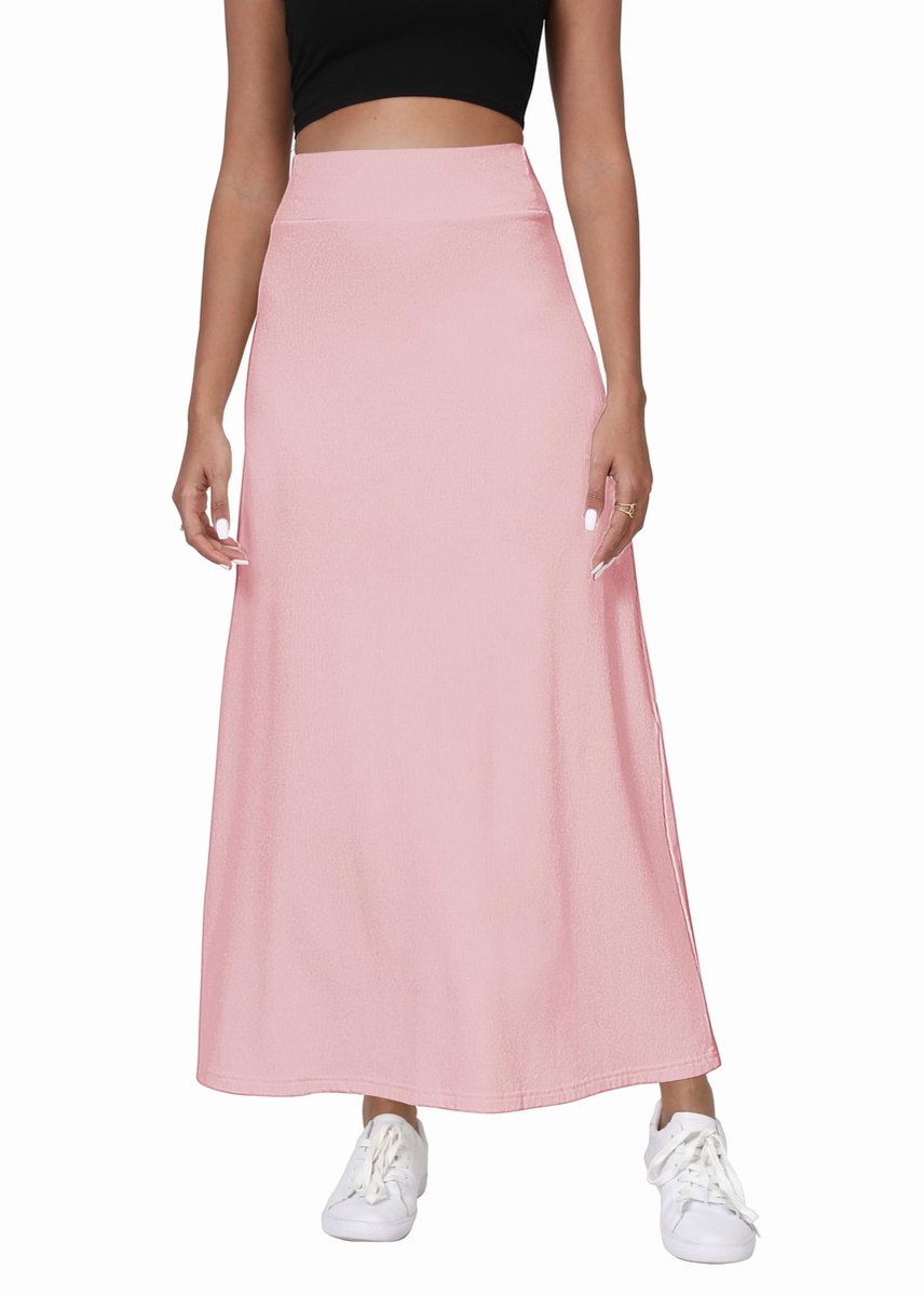Dailygoods- Maxi Rok Hoge Taille - A-lijn - Elastisch - Zacht Pluche Garen - Lange Rok - Comfortabel en Elegant