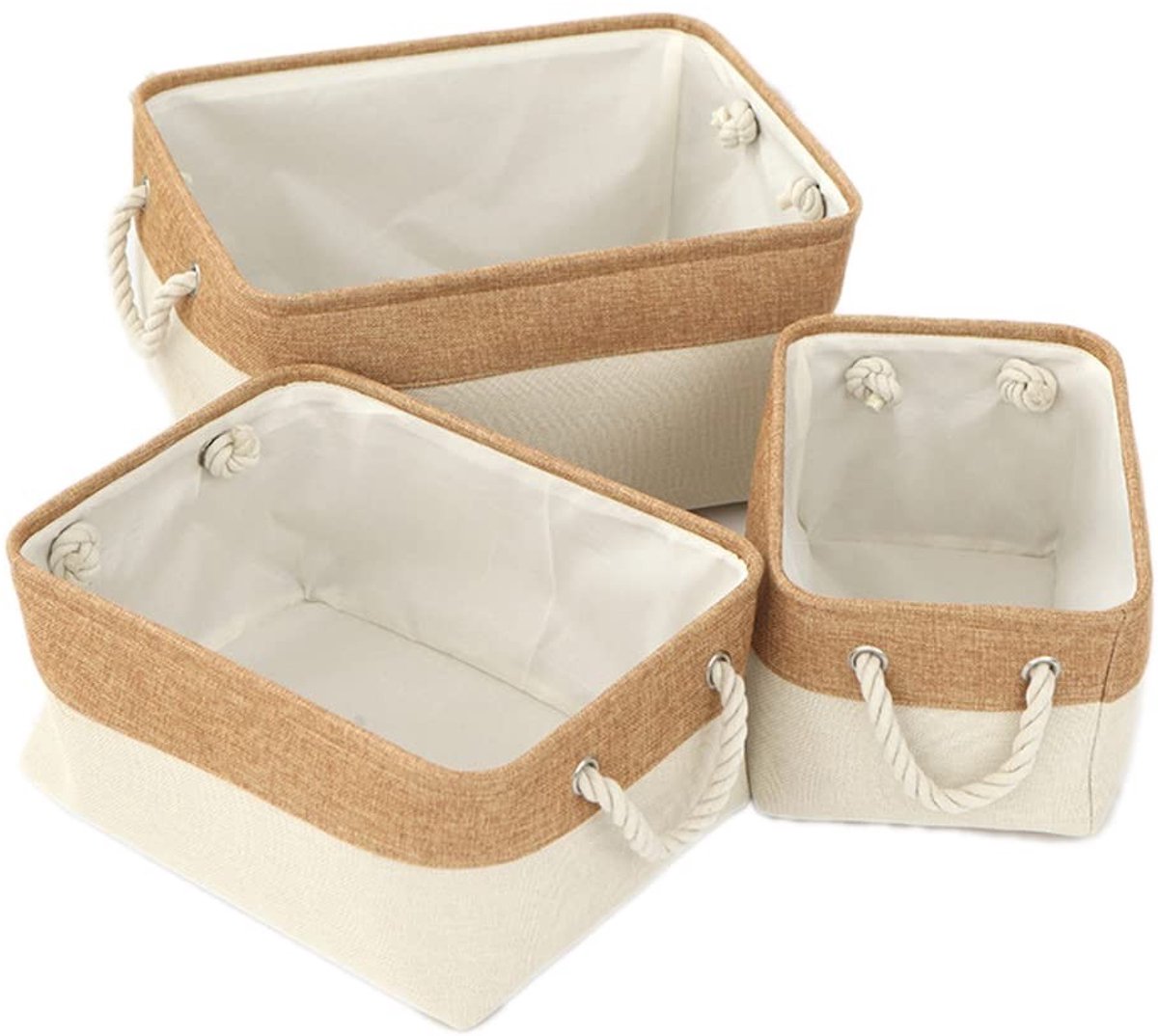 Dailygoods- Opbergdozen 36x26x16 cm - Opbergbox - Opbergdoos - Opbergkasten - Decoratieve Opbergdozen - Vouwbaar - 1-pack van linnen - Opbergmanden