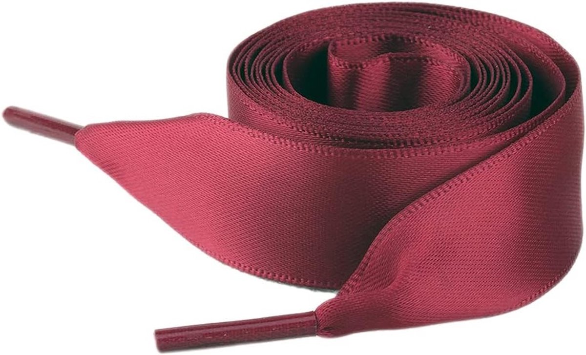Satin veters van 100 cm lang en 2 cm breed, universele platte veters, duurzaam en vervangend voor casual canvas schoenen in wijnrood