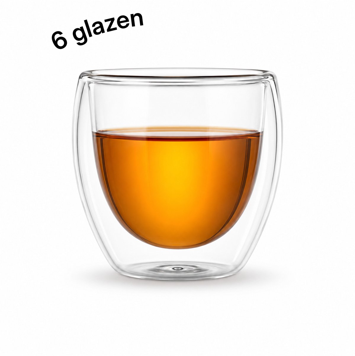 Proefer - 6x Dubbelwandige Glazen – 80 ml – Luxe Hittebestendige Thermoglazen – Voor Koffie, Thee, Cappuccino & Latte Macchiato – Vaatwasserbestendig & Isolerend – Premium Kwaliteit Koffieglazen & Theeglazen