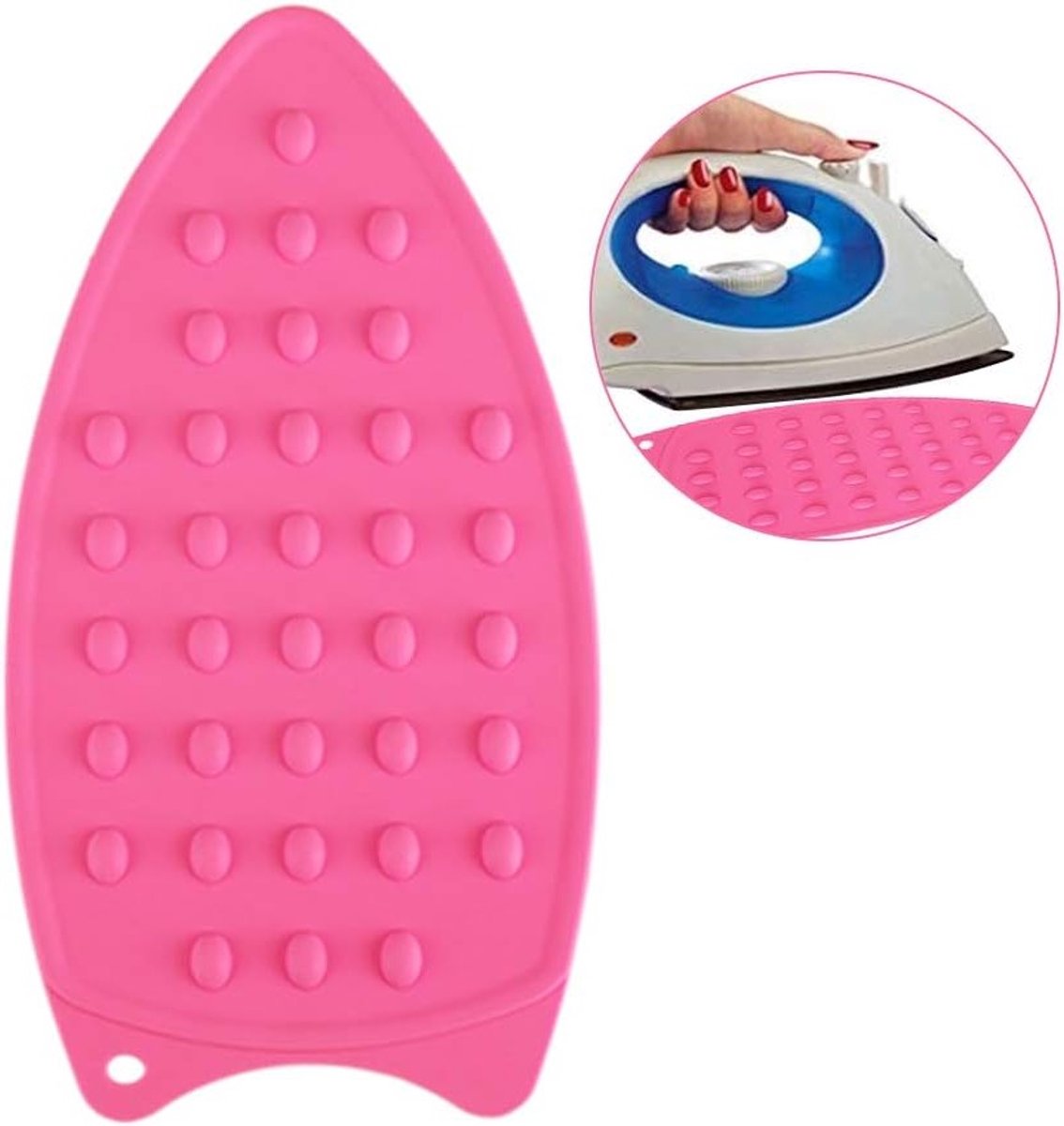 Non-slip hittebestendige siliconen strijkplankmat - ideaal voor strijkijzers, pannen en keukengerei (Roze)