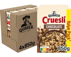 Quaker Cruesli Chocolade - Ontbijtgranen - 4 x 850 gram
