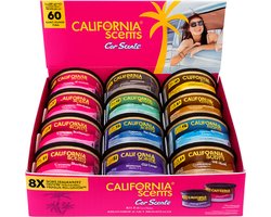 California Car Scents® – Mix Luchtverfrissers – 12 Blikjes met Deksels – Langdurige Autoparfum