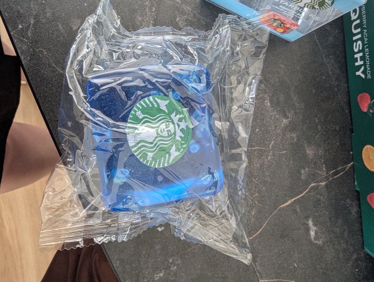 Squishy ice cube Starbucks blauw Needoh