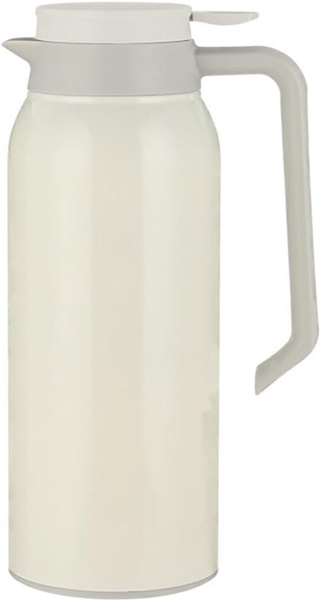 Thermoskan - Isolatiekan Warmhoudfles - Dranken Warm Houden - Met Handvat - 1.5 Liter - Wit
