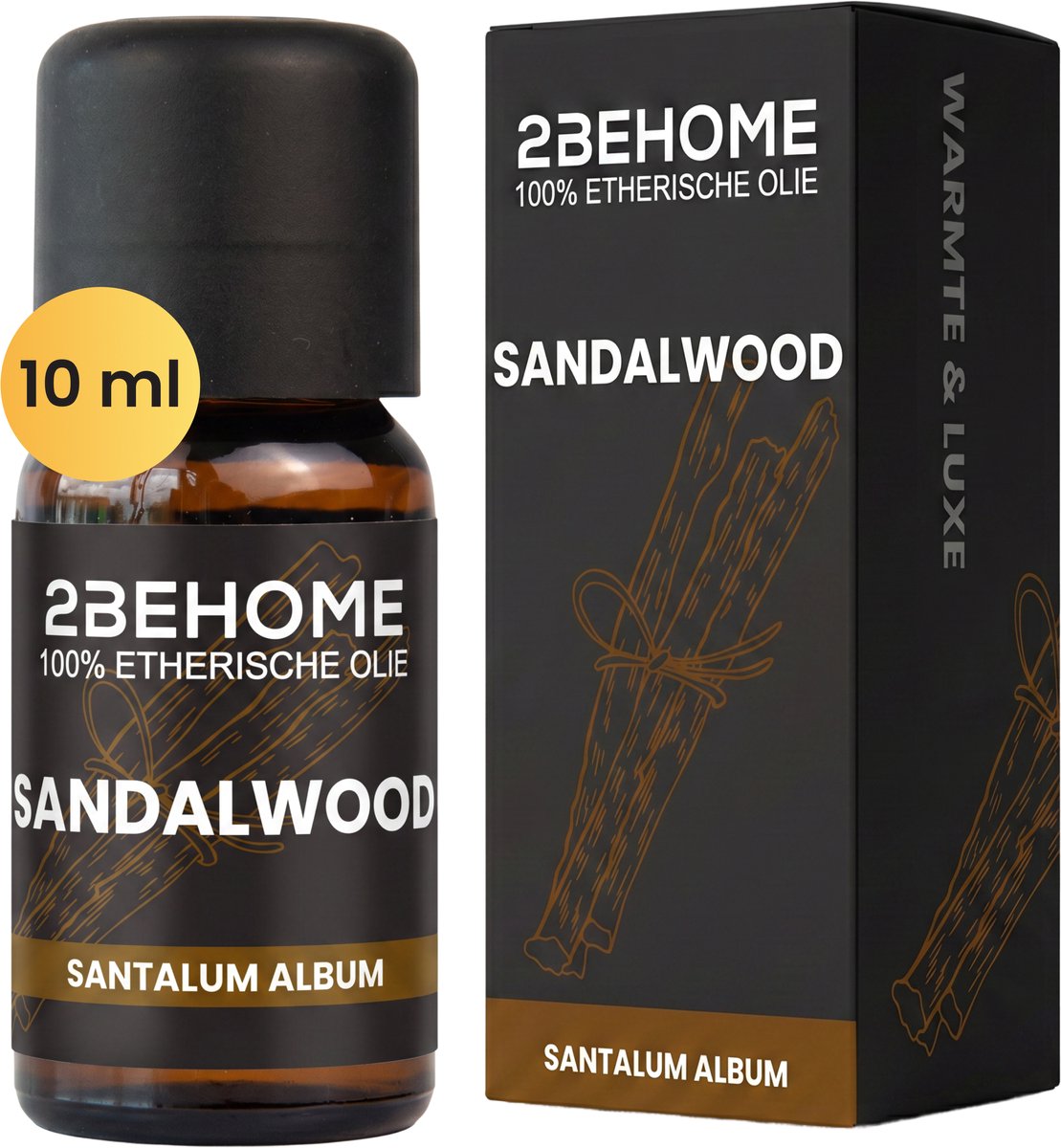 2BEHOME Etherische Olie Sandalwood - 10 ML - 1 Stuk - Essentiële olie voor Aromatherapie - Essential oil - Geurolie voor Aromadiffuser