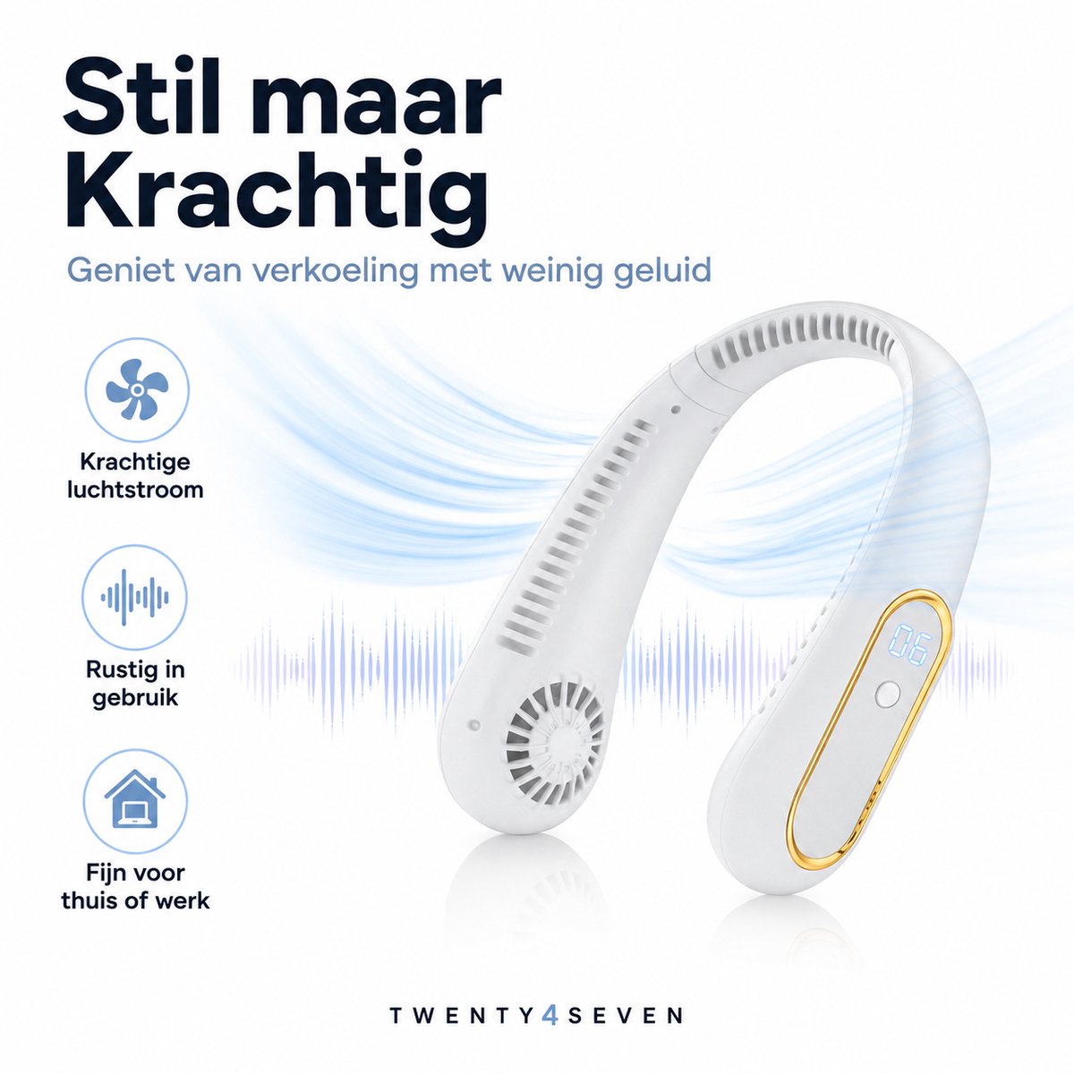 Twenty4seven® Bladeless Nek Ventilator - Draagbare Nekventilator met Koeling - Mini Nek Fan - Gezichtsventilator & Handventilator - Portable Neck Fan met 5 Standen — afbeelding 8