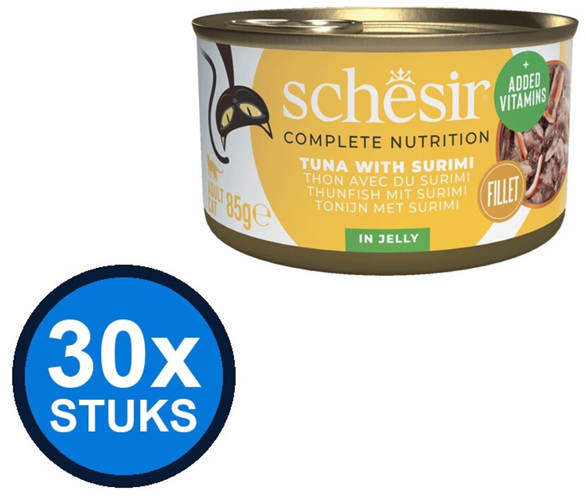 24x Schesir - Tonijn & Surimi in Gelei - Kattenvoer Natvoer - 85g