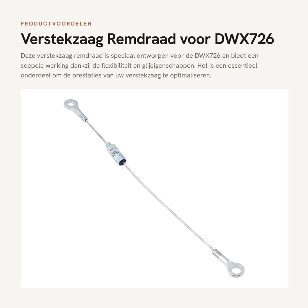 Dailygoods- Verstekzaagremdraad OEM 5140111-21 - Compatibel met DeWalt DWX726 - Flexibel - Soepele glijeigenschappen - Eenvoudige vervanging - Ondersteunt onderhoudskosten besparen - Trekkabel