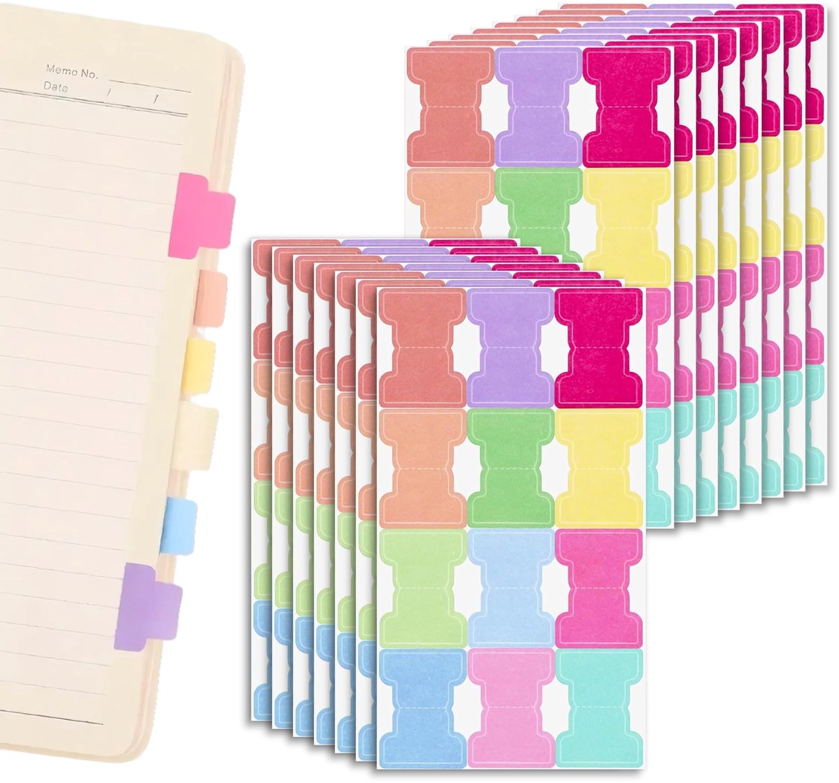 Dailygoods- Indexlabels 360 Gekleurde - Maandelijkse Labels - Kleurrijke Planner Stickers - Kantoorbenodigdheden - Index Tabs - Register - Plaknotities