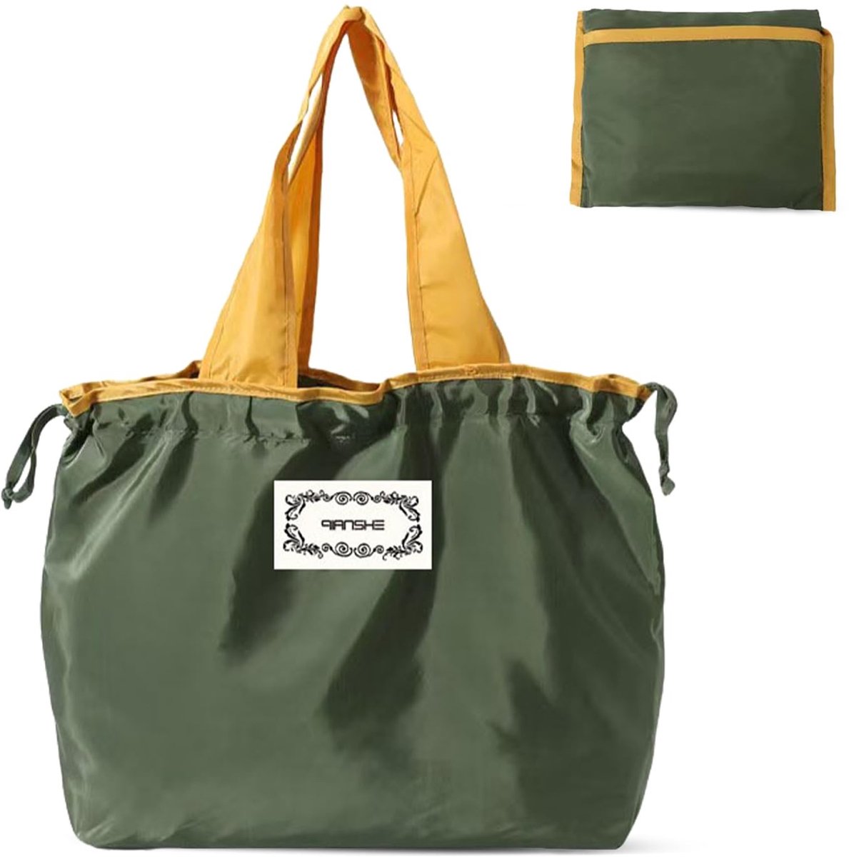 Dailygoods- Boodschappentas opvouwbaar - Herbruikbare tas - Draagbare tas - Wasbare tas - Trekkoord - 47 x 35 cm - Draagtas