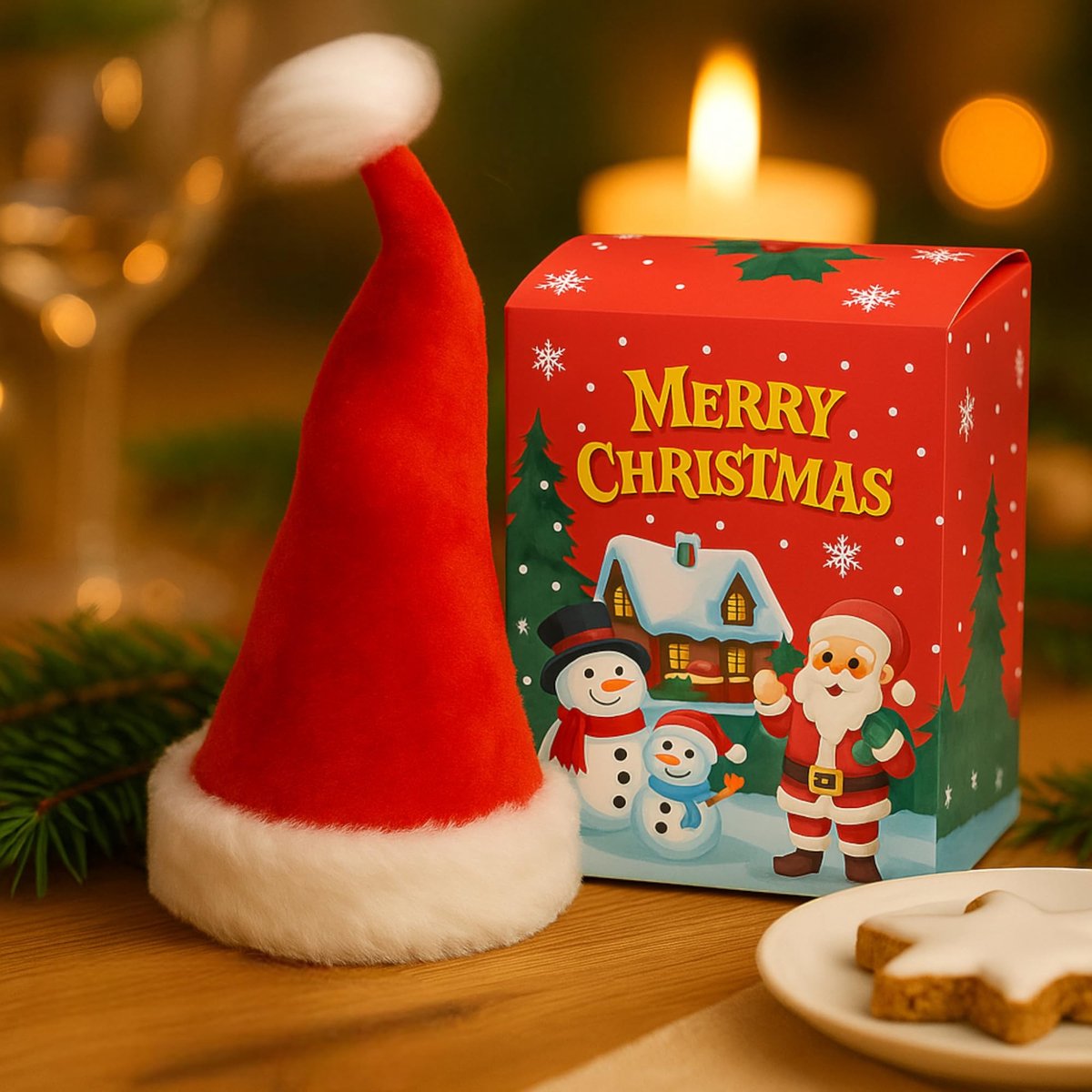 Dailygoods - Mini Kerstmuts met Muziek en Beweging voor Tafeldecoratie